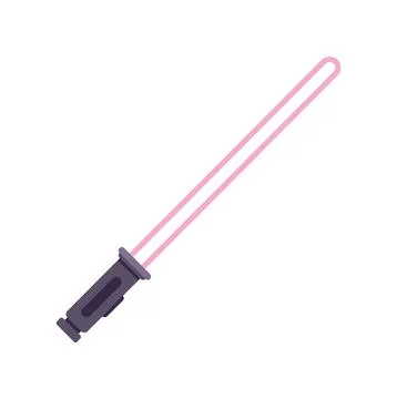 Pink laser sword glowing sci fi weapon icon Stock Illustration