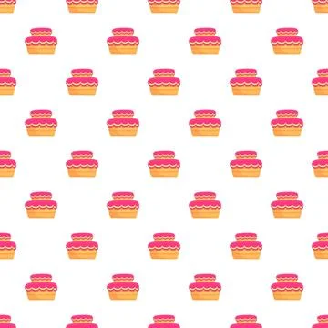 Pink layered cakes seamless pattern Stock Illustration