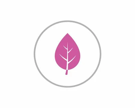 Pink Leaf Inside Geometric Circle Frame Icon Ilustración de archivo