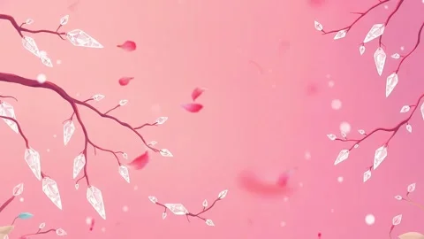 Pink Leaf Tree: Gentle Animated Scene - Spring Background Video stock 307474157