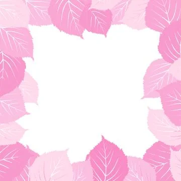 Pink leaves frame Stock Illustration