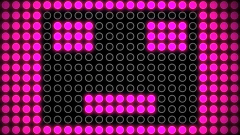 Pink Led Emoji face Stock Footage 73244040