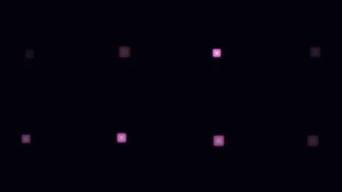 Pink LED squares pulse against a dark background Stock Footage 340180049