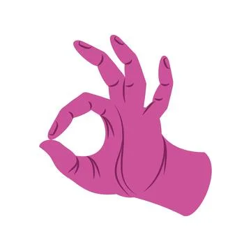 Pink left hand ok Stock Illustration