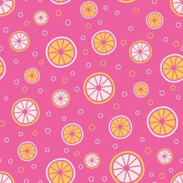 Pink lemonade seamless vector pattern 스톡 일러스트