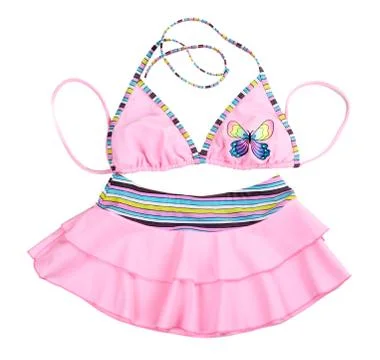 Pink leotard with patterned butterflies Stock Photos