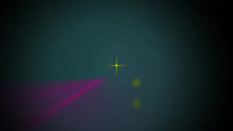 Pink Light Beam Rotating on Abstract Teal Topographic Background Stock Footage 343749040
