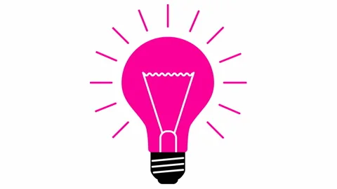 Pink light bulb 3 white Stock Footage 206059023