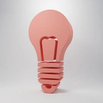 Pink Light bulb with concept of idea icon isolated on pink background. Ener.. Stock Illustration