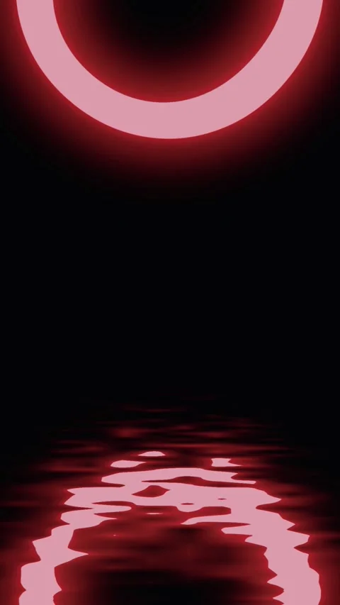 Pink Light Circle Water Reflection Vertical Motion Stock Footage 325759046