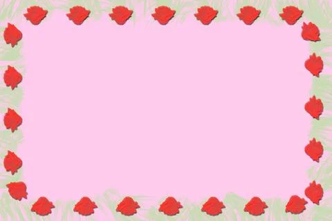 Pink light copy space with red roses by side for text Stock Illustration
