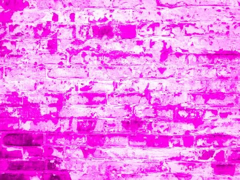 Pink, light grunge texture of an old red brick wall with damage Stock Illustration