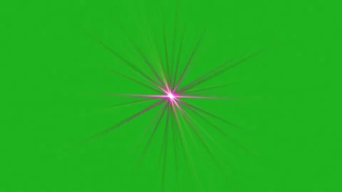 Pink Light Rays Flashing On Green Screen With Star Formation Stock Footage 238077044