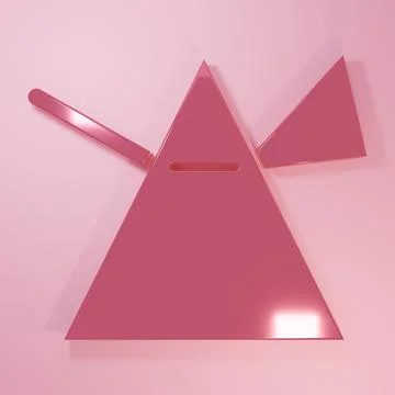 Pink Light rays in prism icon isolated on pink background. Ray rainbow spec.. 스톡 일러스트