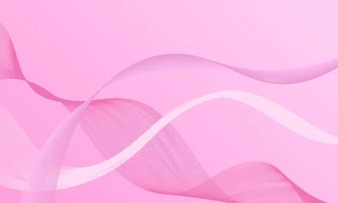 Pink light smooth lines wave curves with soft gradient abstract background Illustrazione stock