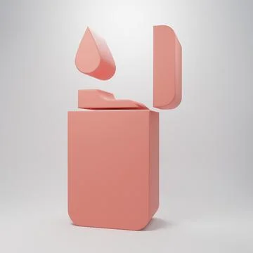 Pink Lighter icon isolated on pink background. Minimalism concept. 3D rende.. Stock Illustration