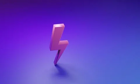 Pink Lightning bolt icon isolated on purple-blue background. Flash icon. Ch.. Stock Illustration