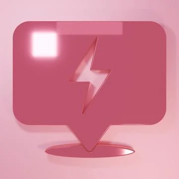 Pink Lightning bolt icon isolated on pink background. Flash icon. Charge fl.. Stock Illustration