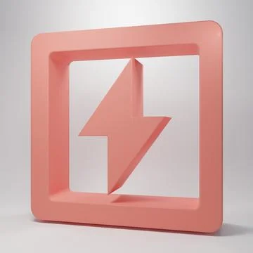 Pink Lightning bolt icon isolated on pink background. Flash sign. Charge fl.. Stock Illustration