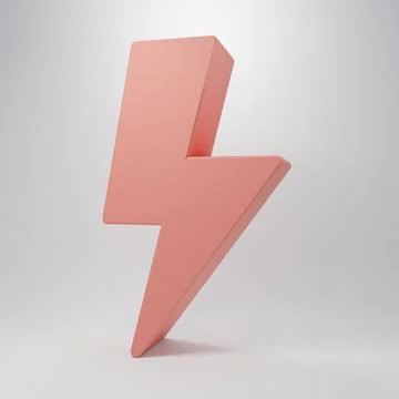 Pink Lightning bolt icon isolated on pink background. Flash sign. Charge fl.. Stock Illustration