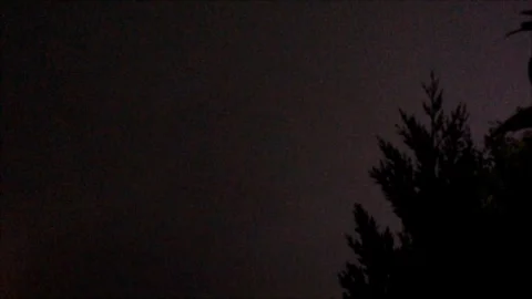 Pink Lightning Strikes in the Sky, view from the Forest Stock Footage 112632357