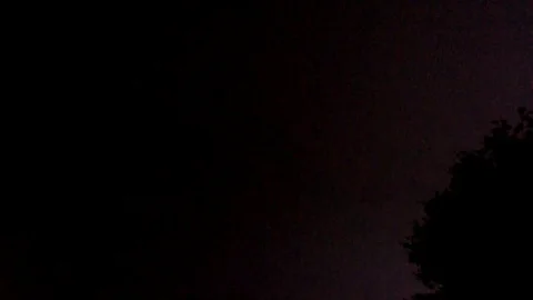 Pink Lightning Strikes in the Sky, view from the Forest Stock Footage 112632401