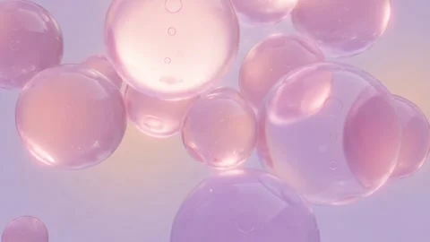 Pink Lilac Glass Bubbles Motion Background Loop 4K Vidéo 338004683