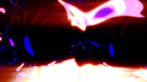 Pink limpid liquid meta spheres shining with horizontal flares Stock Illustration