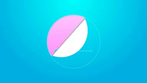 Pink line Acute angle of 45 degrees icon isolated on blue background. 4K Video Stock Footage 144581204