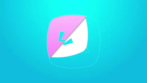 Pink line Auto flash icon isolated on blue background. Automatic flash. 4K Video Stock Footage 154739916