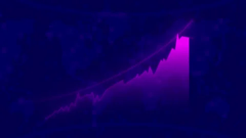 Pink Line Chart with Rising Trend. Stock Footage 293082567