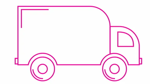 Pink line delivery white Stock Footage 201086624