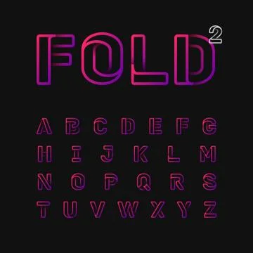 Pink line font set with shadows, vector illustration Stock Illustration
