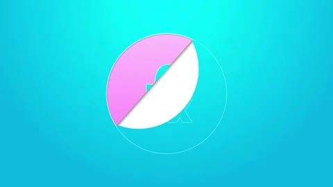 Pink line Function mathematical symbol icon isolated on blue background. 4K Stock Footage 154732172