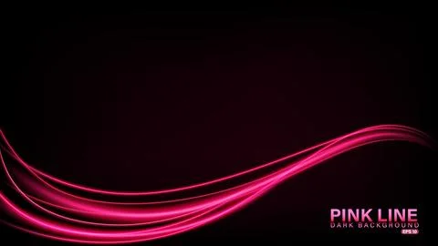 Pink Line of Light on Dark Background, Vector Illustration Stock Illustration