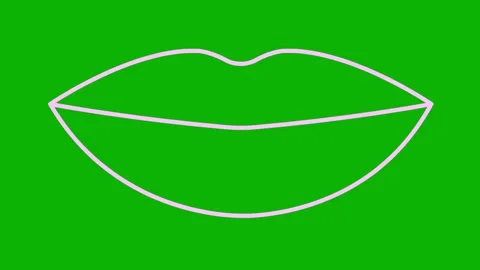 Pink line lips green Stock Footage 256795899