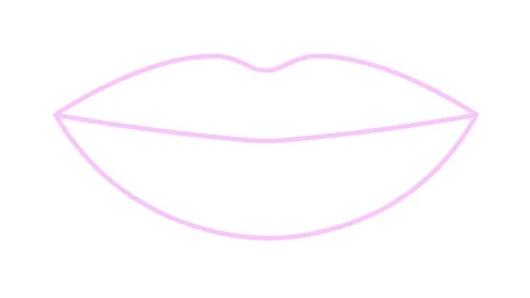 Pink line lips white Stock Footage 256795879