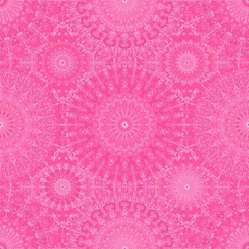 Pink line mandala pattern from round flower ornaments Stock Illustration