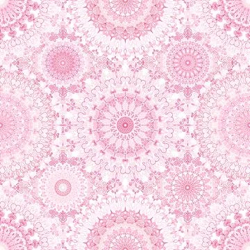 Pink line mandala pattern from round flower ornaments Stock Illustration