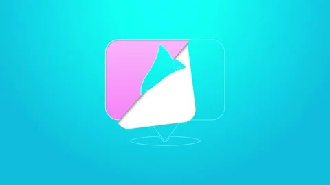 Pink line Map pointer with fire flame icon isolated on blue background. Fire Stock Footage 154731368