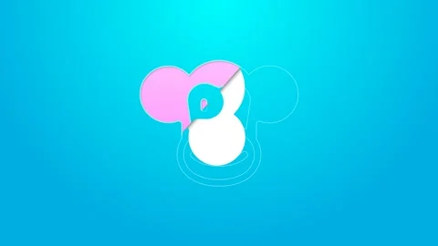 Pink line Monkey icon isolated on blue background. Animal symbol. 4K Video Stock Footage 159323034