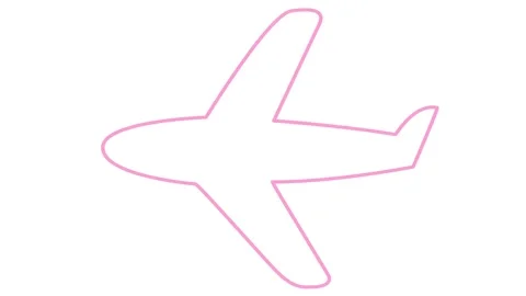 Pink line plane white Video stock 264566467