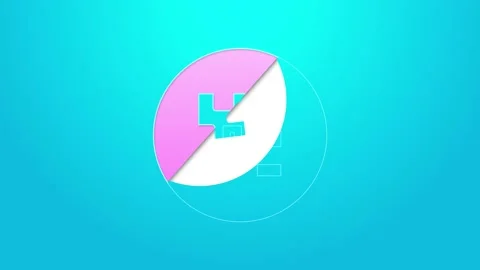 Pink line QR code sample for smartphone scanning icon isolated on blue Stock Footage 155828962