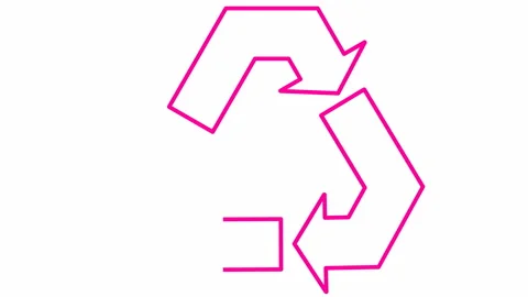 Pink line recycle white Stock Footage 201405458
