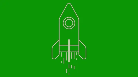 Pink line rocket 2 green Stock Footage 282013891