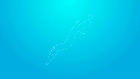 Pink line Snake icon isolated on blue background. 4K Video motion graphic Stock Footage 144792173