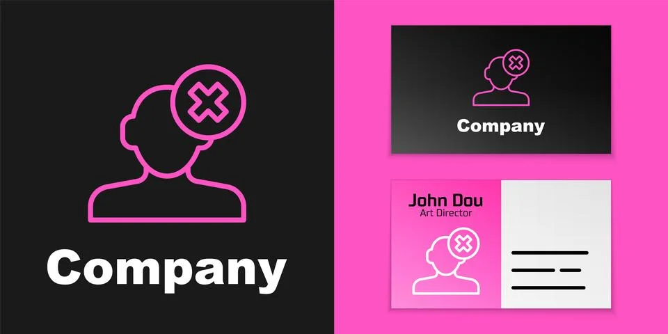 Pink line Solution to the problem in psychology icon isolated on black Stock Illustration