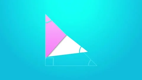 Pink line Triangle math icon isolated on blue background. 4K Video motion Stock Footage 154731906