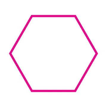 Pink line vector polygon icon isolated on white background Stock Illustration