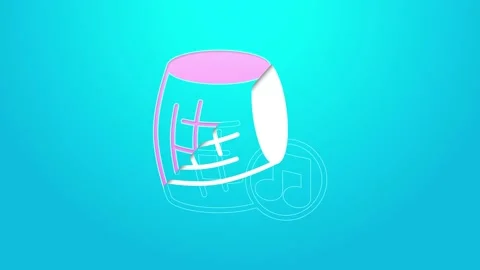 Pink line Voice assistant icon isolated on blue background. Voice control user Stock Footage 154740817